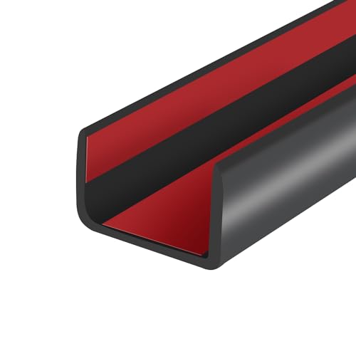 Bordatura a forma di U, bordo in gomma flessibile autoadesivo, misura 19 mm, adatta per 18-20 mm, protezione per bordi per compensato, mensola, porta dell'armadio, parte superiore del cassetto