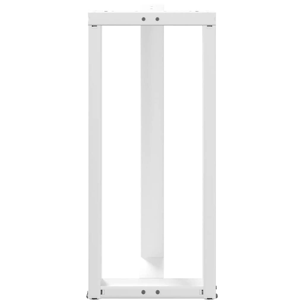 Gambe per tavolo da bar a T, in acciaio verniciato a polvere, bianco, 50 x 35 x (90-91), 2 pezzi, con piedini di livellamento regolabili, struttura stabile per tavolo alto, tavolo da pranzo