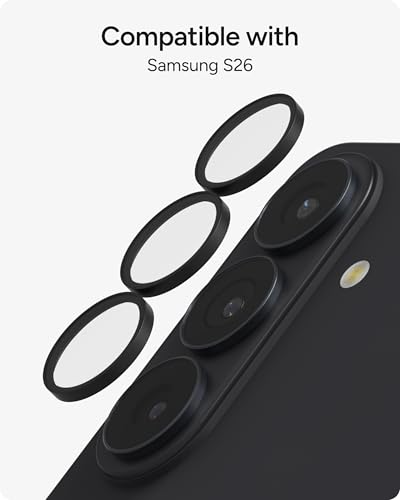 Image of ZAGG Glass Elite Samsung Galaxy S26 Camera Lens Protector - Anti-Reflective, 5X Stronger Impact & Scratch Resistant Aluminosilicate Glass - Easy Installation, Smudge-Free Surface