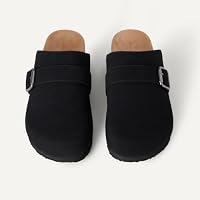 Amazon Essentials Women's Comfort Clogs, Available With and Without Faux Shearling Lining, Black Faux Suede, 9 — image 5
