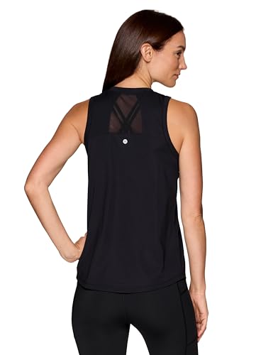 RBX Active Women's Workout Top with Breathable Mesh Panels, Quick Drying Gym Running Tank Top with Plus Sizes
