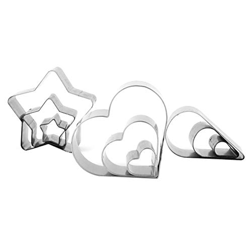 Riuulity Troqueles de Corte de Cuero Cortador de Plantillas Artesanales de para Entusiastas del Bricolaje 9 Piezas en Forma de Pentagrama de Gota de Agua en Forma de Corazón para Artesanos de Cuero