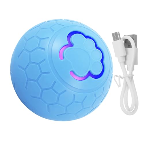 CLISPEED Pelota Automática Recargable para Perros Luces Led, Juguete Inteligente Rodante para Cachorros y Perros Medianos, Resistente y Silenciosa, Adecuado para Entretenimiento en Casa