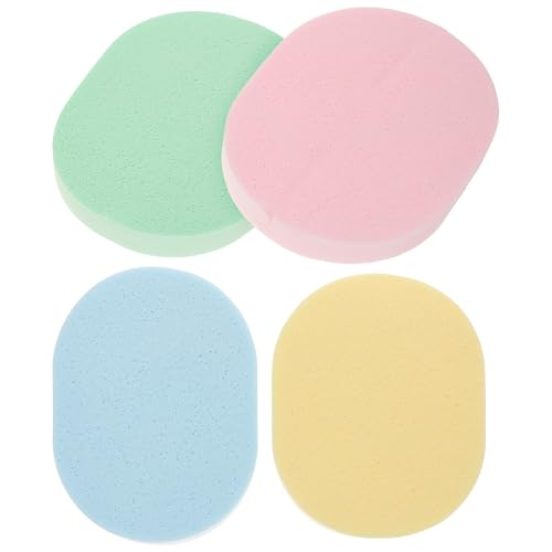 FOMIYES 4 unids limpiador facial lufa baño esponja trasera almohadilla limpiadora maquillaje esponjas tabletas faciales almohadillas desmaquillantes viaje esponja chica Pva