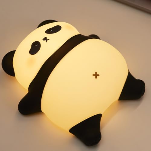 Voice Control Panda Night Light, 6 Colors 30-Minute Timer, Cute Animal Silicone Nursery Night Light...