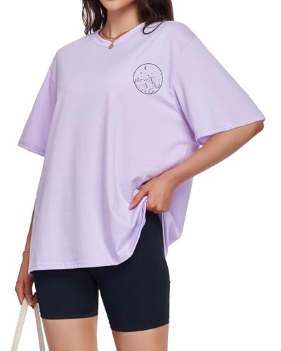 ADOREJOY Oversized Tshirts for Women Crewneck Summer Graphic Tees Short Sleeve Loose Basic Tops - Image 6
