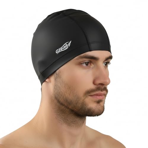 High Elasticity Fabric Swim Cap - One Size Fits Women Girls Men & Kids Breathable Keeps Hair Clean for Long & Short Hair