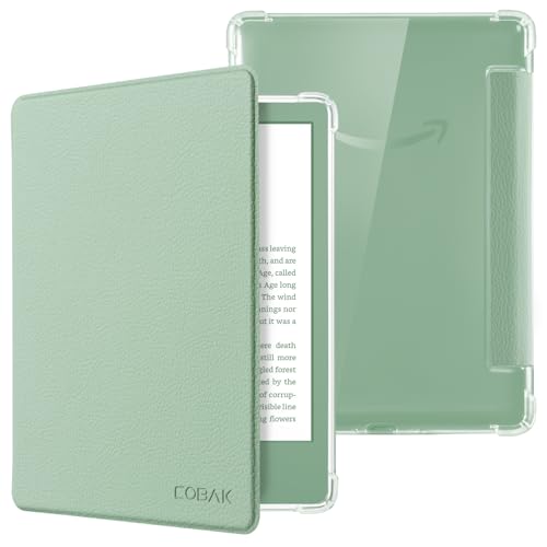 Custodia per Kindle 11° generazione 2024 e 2022 e-reader modello n. retro trasparente con funzione di Matcha verde 2409041059-T