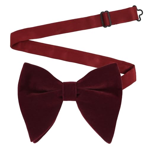 Image of Alizeal Velvet Pre-tied Adjustable Bow Tie for Men Oversize Formal Solid Tuxedo Bowtie