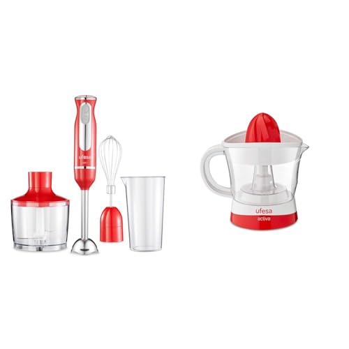 Ufesa BP3443 Batidora de Mano, Potencia 600 W, Función Turbo, 2 C...