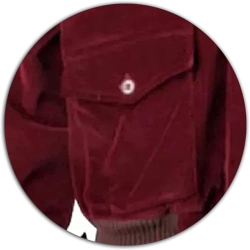 SpazeUp Men's Red Bomber Jacket - Halloween Cosplay Costume Red Corduroy Jacket Men4