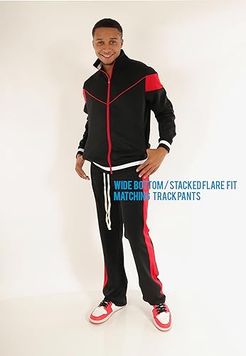Image of SCREENSHOT-TRACK JACKET Mens Urban Hip Hop Premium Track Jacket - Slim Fit Side Taping Sportswear Urbanwear Streetwear Top