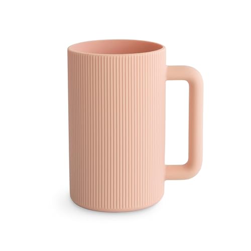 Image of mushie Baby Bath Rinse Cup | 100% Food Grade Silicone | Shampoo & Body Washing Rinser Cup for Kids (Blush)