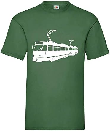 Maglietta Uomo Tatra Bahn Stradale Verde Bottiglia - Fruit Of The Loom, 100% Cotone, Taglia S, Girocollo