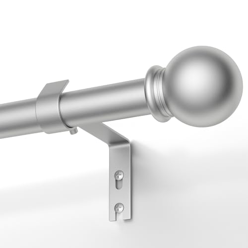 TRAROD Gardinenstange Silber 81-314cm, Vorhangstange Ausziehbar 16 mm Durchmesser, Metall Gardinenstange mit Kugelkopf Enden für Schlafzimmer, Wohnzimmer und Küchen, Silber TRAROD Gardinenstange Silber 81-314cm, Vorhangstange Ausziehbar 16 mm Durchmesser, Metall Gardinenstange mit Kugelkopf Enden für Schlafzimmer, Wohnzimmer und Küchen, Silber