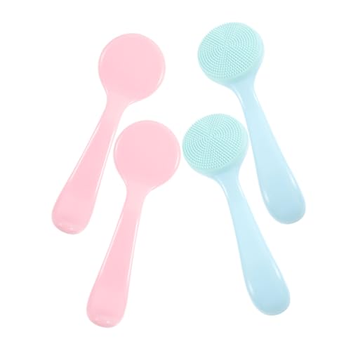 Beavorty Silicone Facial Cleansing Brush 4pcs Set for Gentle Makeup Removal Exfoliating Tool for Deep Cleanse Blackhead Removal