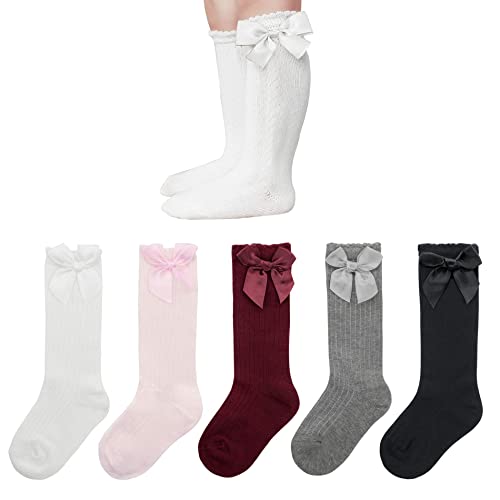 Image of American Trends Baby Knee High Socks Girls Tube Long Socks Boys Newborn Infants Toddlers Ruffled Socks