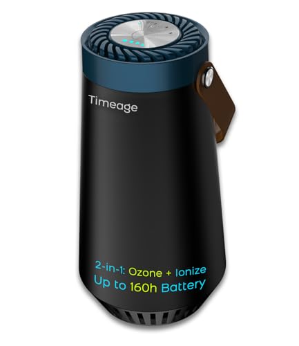 Ozone Generator for Car -Clean Smoke Odor from Car, Foul Smell from Bathroom; Plus Ionic Air Purifier for Home to Purify Dust, Pollen- Portable Deodorizer, Office, Pet Room Sky Blue