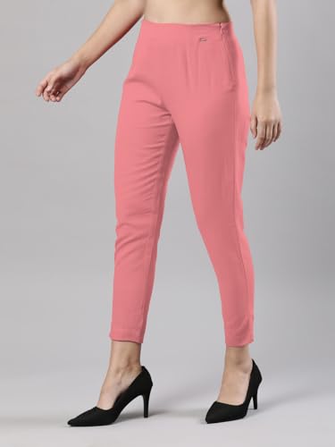 Image of Femmora Comfortable Fit Solid Straight Pant, Breathable Cotton Fabric with Side Zip Button Closure, for Women, Pack of 1