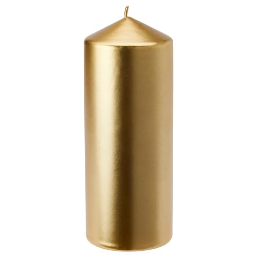Bougie pilier Fenomen dorée 19 cm non parfumée de qualité supérieure