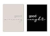 Nordic Zitate Poster Guten Morgen Gute Nacht Leinwand Malerei Wand Kunst Bild Nacht Zeichen Druck Paar Schlafzimmer Wand Dekoration Kein Rahmen