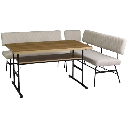 �^�}���r���O(Tamaliving) �_�C�j���O�Z�b�g �X�~�� ��120cm �x�[�W�� �_�C�j���O�e�[�u���Z�b�g �x���`�Z�b�g [3�_�Z�b�g] 50006231-41-45