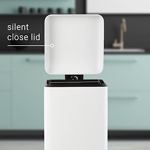 happimess HPM1007A Betty Retro 8-Gallon Step-Open Trash Can with Soft-Close Lid, Fingerprint Resistant, Modern, Minimalistic for Home, Kitchen, Laundry Room, Office, Bedroom, Bathroom, White by happimess - Used condition - Image 8