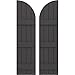 Ekena Millwork ARW401BQ414X59SMH Americraft Four 3 Exterior Real Wood Joined Board-n-Batten Shutters w/Arch Top (Per Pair), 14"W x 59"H, Shadow Mountain