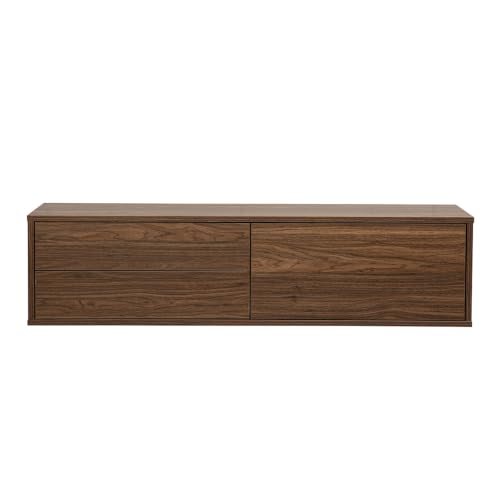 Miliboo Flexo - Mueble para TV de pared, acabado madera oscura (120 cm), color nogal