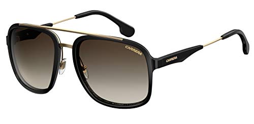Carrera CA133/S 02M2/HA 57MM Black Gold/Brown Gradient Sunglasses For Men For Women + BUNDLE with Designer iWear Eyewear Kit