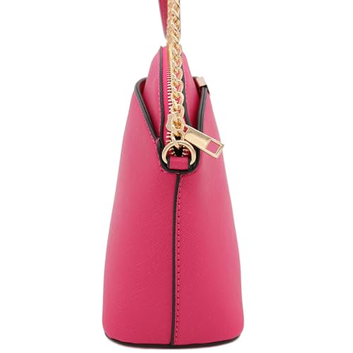 Image of FashionPuzzle Saffiano Small Dome Crossbody bag with Chain Strap