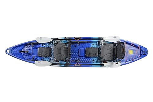 Brooklyn 13.0 Pro Tandem Kayak 12-Foot, 8 inch 2 or 3 Person Sit On Top Fishing Kayak (Blue Camo)