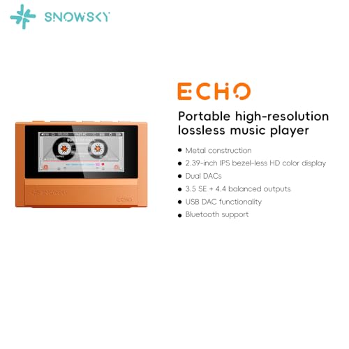 Image of FiiO Echo 4G Hi-Res Digital Audio Player, Dual DAC Bluetooth Music Player, 4.4mm Balanced Output, Color Screen, Portable DAP (SkyBlue 4G)
