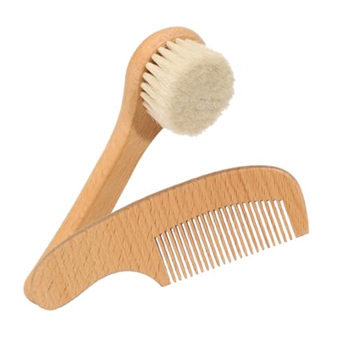 FOMIYES Gentle Newborn Grooming Tool Soft Bristle Brush and Comb Hair Washing Brush Bathing Kit