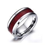 YAHOYA Joyería de Boda de Compromiso Brown Red Wood Grain Male Ring Exquisite Rhinestone Female Ring Regalo de San Valentín