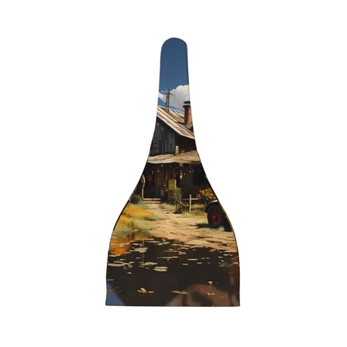 Texas Farm Tractor Print Newborn Baby Hat, Soft Top Knotted Beanie Cap, Cute Infant Headwear for 0-6 Months Welcome Party Black2