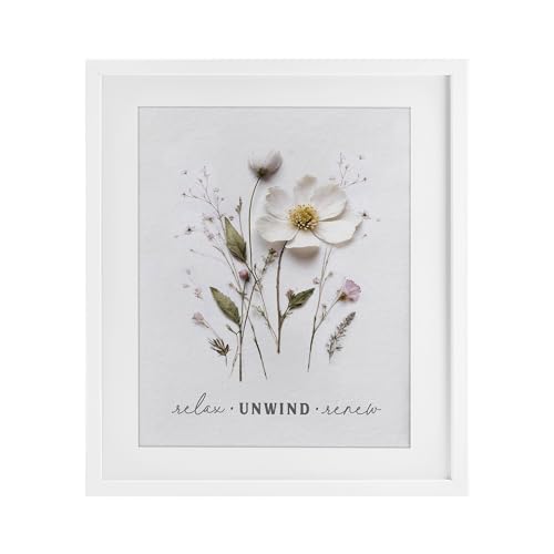 Affiche encadrée relaxante fleurs pressées Stupell Industries 53x43 cm