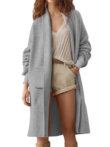 Image of Saodimallsu Womens Long Cardigan Sweaters Chunky Open Front Oversized Slouchy Knit Fall Trendy Coatigan Jackets
