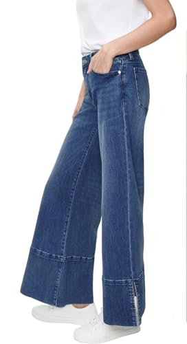 Women's Wide Leg Jeans Baggy High Waisted Straight Leg Non-Stretch Denim Pants with Pockets2