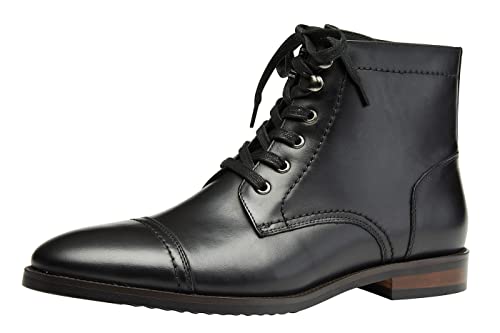 Santimon Men's Oxfords Formal Dress Boots For Men Business Casual Leather Ankle Boots
