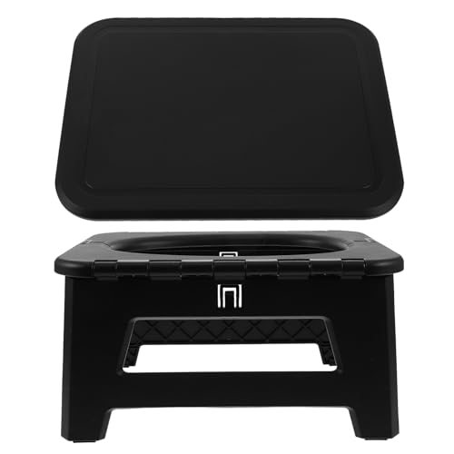Toilette camping portable pliable noire compacte et étanche pour adulte