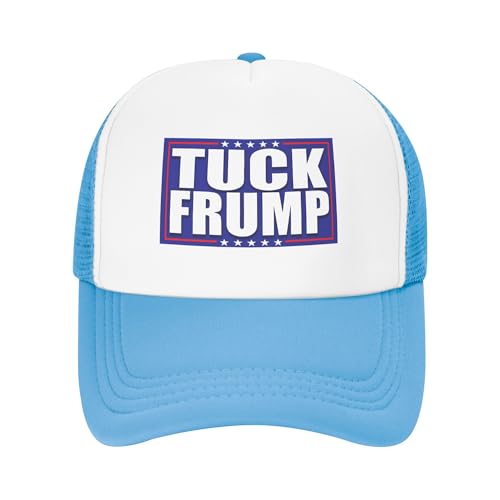 Vetrova Fuck 47 Anti Fascist Trucker Hat Resist Fascism Baseball Cap Mesh Back Adjustable Hats for Kids - Sky Blue