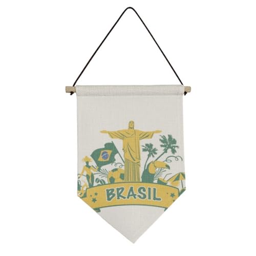 Toile Corcovado Brésil drapeau de qualité supérieure pour salon