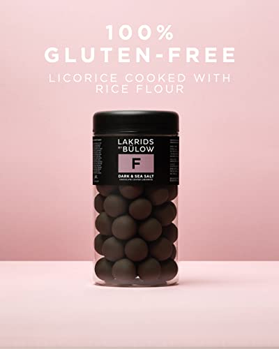Lakrids By Bülow - F - Dark & Sea Salt - 10.41 Oz - Chocolate Coated Licorice Balls - Original Danish Candy Sustainably Produced In Copenhagen #TOP2