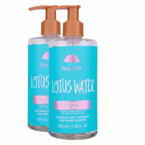 Tree Hut Lotus Water Serum Infused Hand Wash,Nourish &amp; Hydrate Hands with Strengthening Skin Care,Long Lasting Scent,Cleanse &amp; Lock in Moisture,11 fl oz.,(Pack of 2)