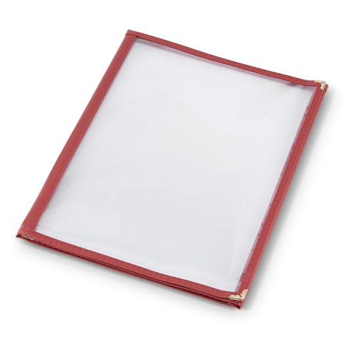 (50 Pack) AME D'ESSENCE Maroon Trimmed Triple Fold Menu Cover, 8.5
