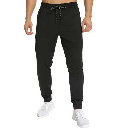 1 Pack/2 Pack Mens Jogger Gym Sweatpants, Athletic Jogger Workout Pants for Men,Running Track Pants with Zipper Pockets2