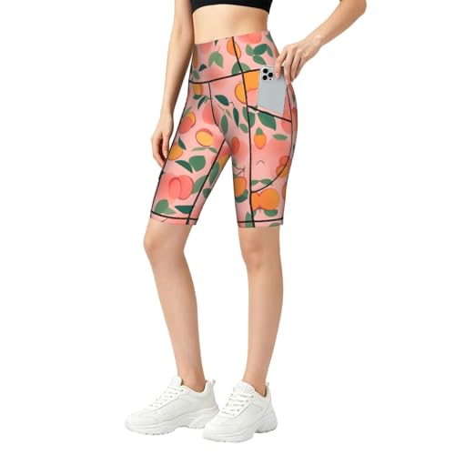 Short de sport taille haute anti-frottement pour femme avec poches