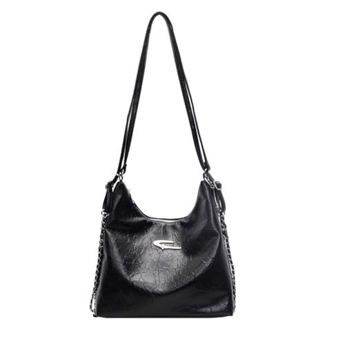 DEERWORD Mujer Bolsos de Mano Casual Bandolera Marca Mediano Totes Antirrobo Hombro Italianos PU Cuero 82123 1 Piezas Fekete