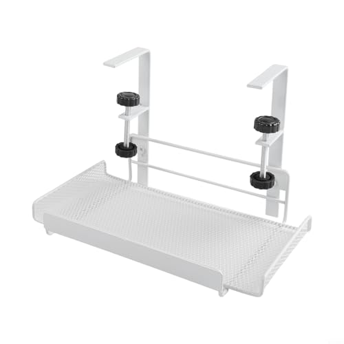 Plateau de câbles réglable sous le bureau - Panier en fil d'acier pour support de cordon d'ordinateur et organisateur de multiprise - Rack de gestion des fils de bureau avec 4,-8,5 cm de hauteur, noir